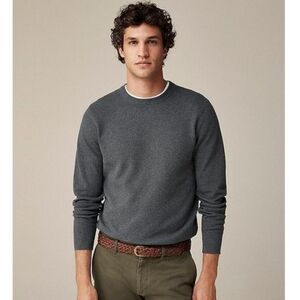 J Crew Cotton Cashmere Mens Crewneck Maroon Sweater